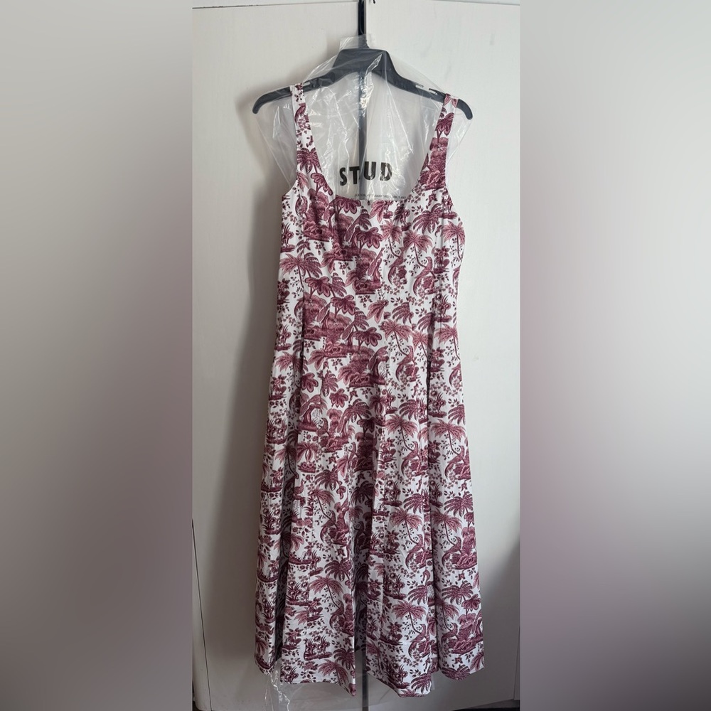 STAUD Wells Dress - Red Toile